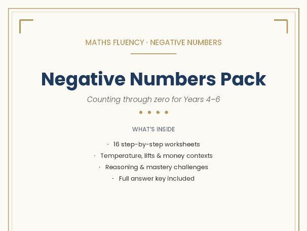 Negative Numbers Pack