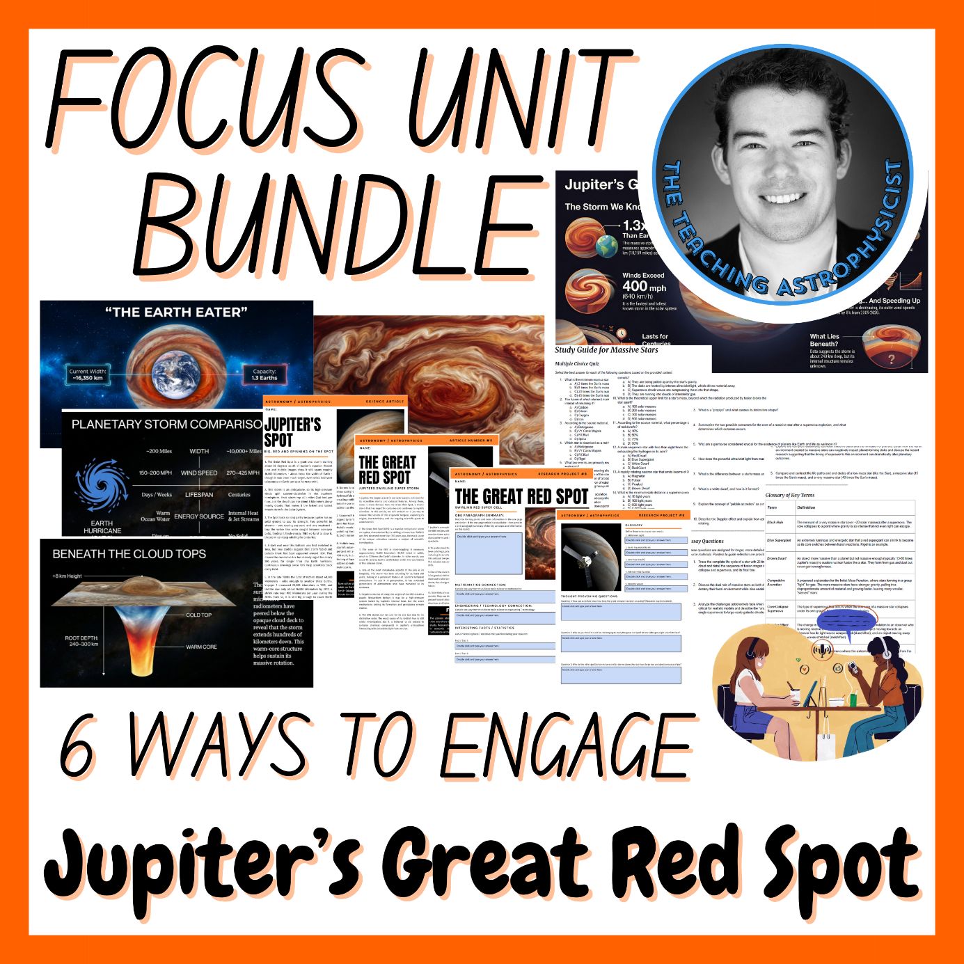 The Great Red Spot Focus Unit Bundle | 6 Resources inc. Quiz | Space Science Set