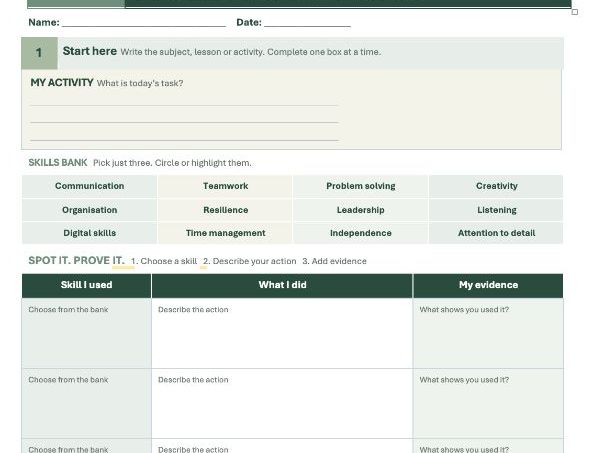 FREE Skills Spotter: ADHD-Friendly Employability Skills Worksheets