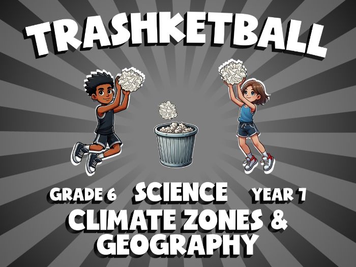 Climate Zones & Geography TRASHKETBALL Science Game | No-Prep Year 7 Review Activity