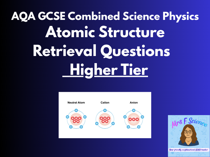 AQA GCSE Combined Science Atomic Structure Retrieval Questions | Higher
