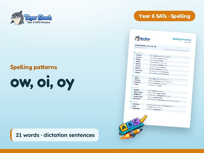 ow, oi, oy: Year 6 Spelling Patterns