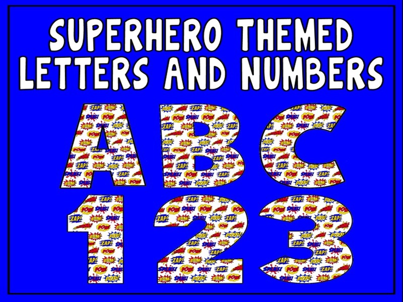 SUPERHERO THEMED ALPHABET LETTERS & NUMBERS DISPLAY 
