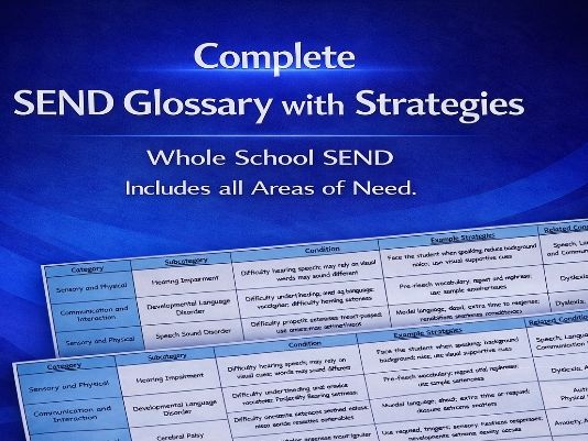 SEND Master Glossary and Support Framework- Excel
