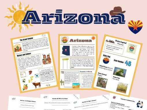 USA Geography: Arizona State Study | Reading Comprehension & Activities (KS2 / KS3)
