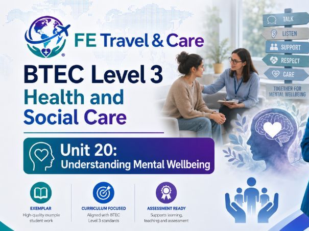 BTEC Level 3 Health and Social Care Unit 20 | Exemplar Student Assignment