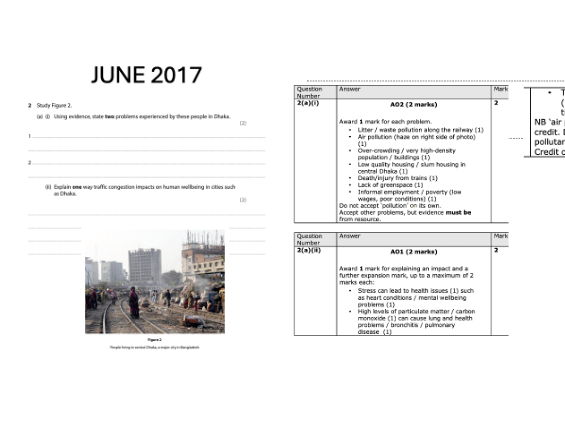 Exam Questions - Edexcel Geography IA2 Paper 2