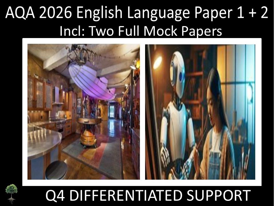 Two AQA GCSE English Language Paper 1 + 2 Mocks | Q4 Differentiated Support