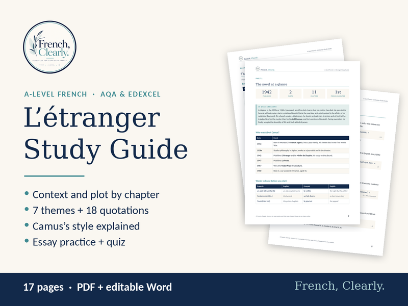 A-level French L’étranger Study Guide (AQA & Edexcel) – Themes, Quotes & Essay Plans