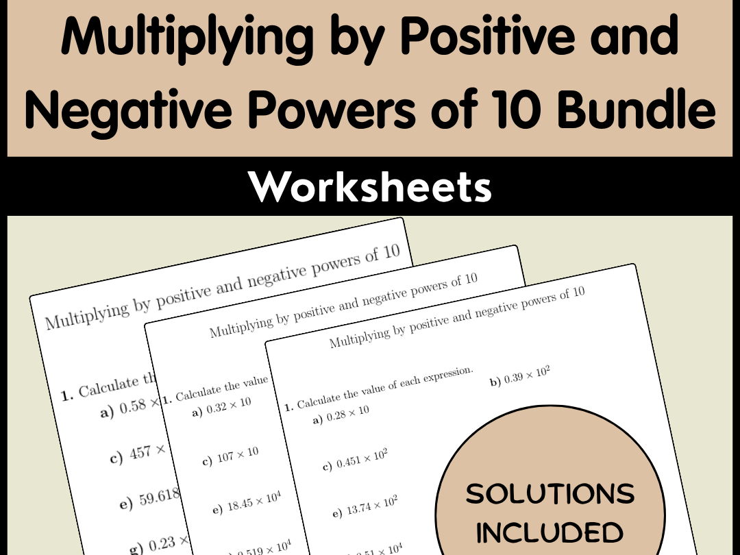 Multiplying by Positive and Negative Powers of 10 Bundle | Worksheets