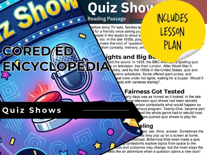 Quiz Shows Reading Comprehension Passage - Cored Ed Encyclopedia