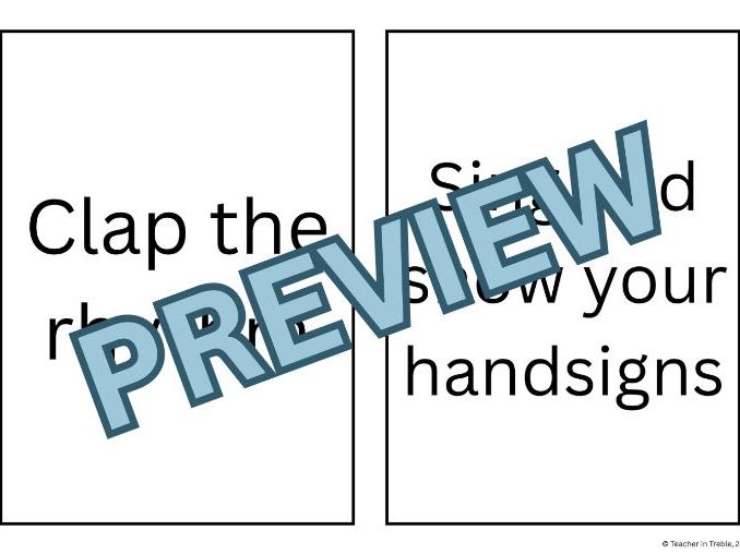 Musicianship Instruction Word Cards