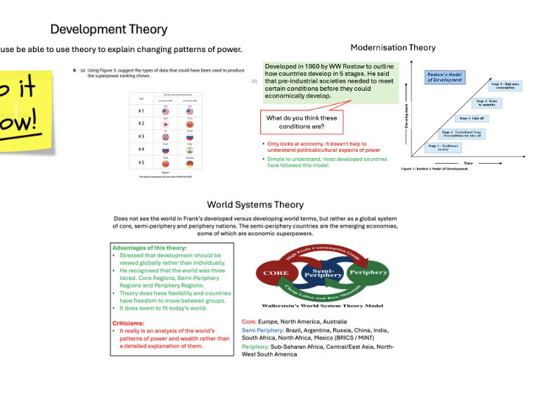 L8 Development Theories - Edexcel IA2 Geo SuperPowers