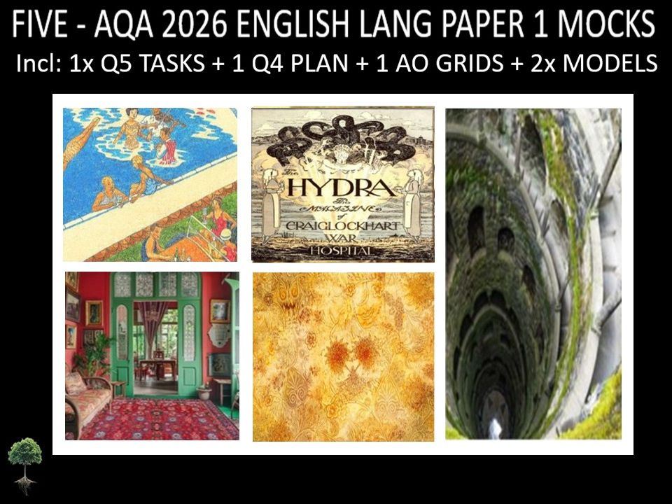 FIVE - AQA PAPER 1 | 2026 FULL MOCKS | Q5 TASKS | Q4 PLAN |AO GRIDS | MODELS