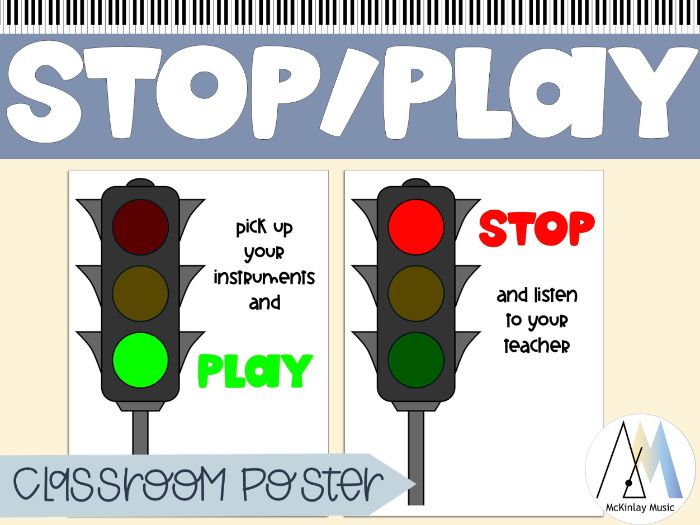 FREE classroom management traffic lights poster for noisy music classrooms
