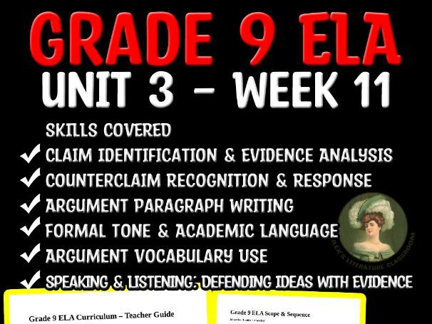 Grade 9 ELA Unit 3 Week 11 | Argument Writing & Counterclaims