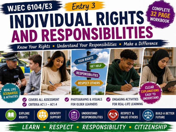 WJEC Entry 3 Individual Rights and Responsibilities Workbook | 6104/E3 | 1 Credit