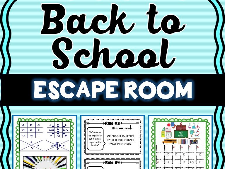 Back to School Escape Room - Classroom Rules Activity