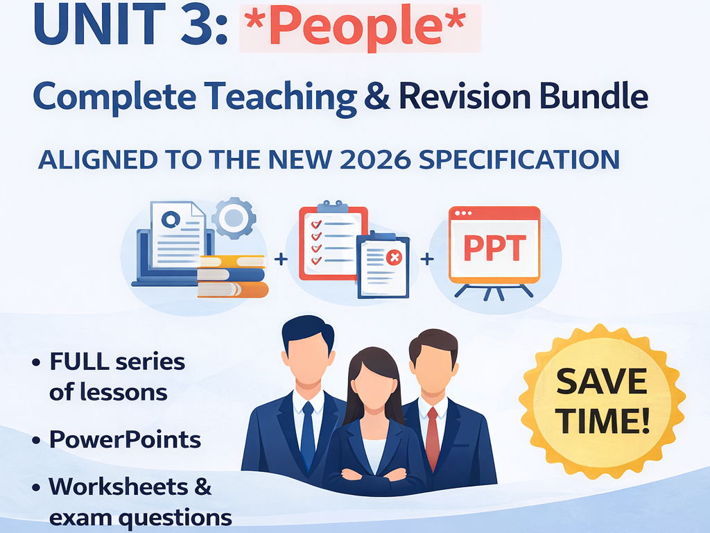 NEW 2026 OCR A Level Business H436 – Unit 3 – ULTIMATE BUNDLE (3.1–3.8)