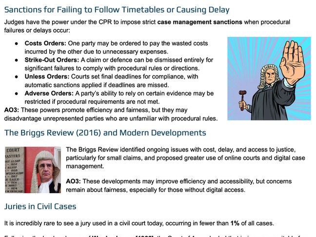 A-Level Law - Civil Court Structure Teaching/Revision Notes (WJEC/Eduqas/OCR/AQA)