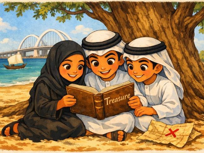 Treasure on Hudayriat Island - story and comprehension - fully editable