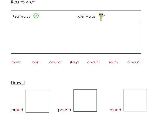 Phonics - ou sound worksheets - Resource bundle