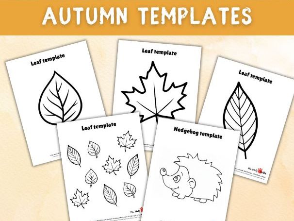 Printable Autumn Leaf & Hedgehog Craft Templates – Fall Art Activities for Kids, Preschool