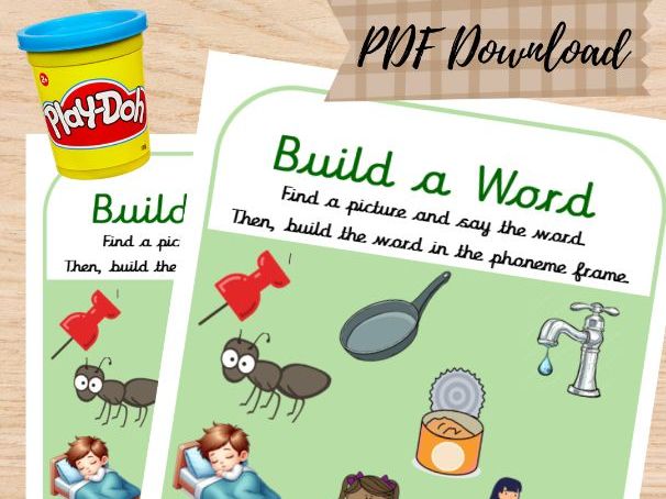 Satpin Playdough Build a Word | Phonics | CVC | Read