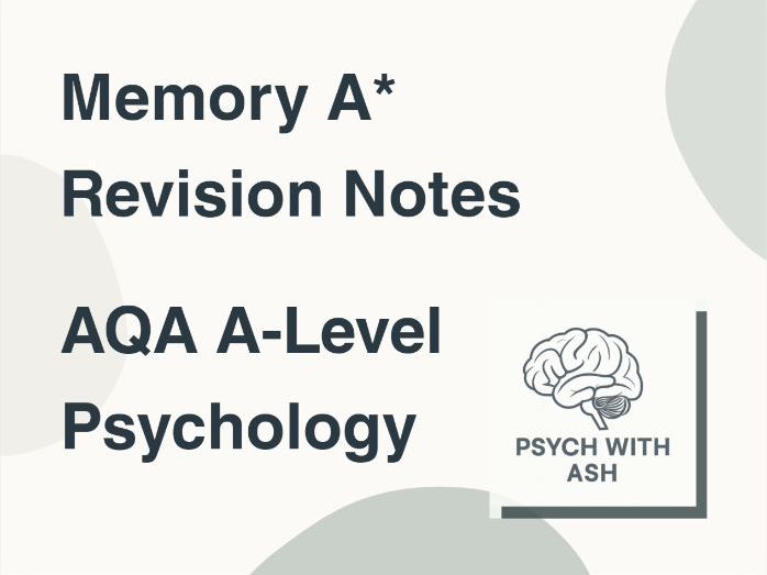Memory: AQA A-Level Psychology A* Revision Notes