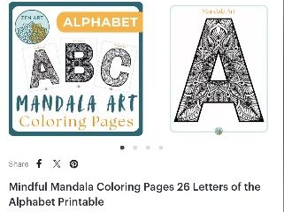 Mindful Mandala Coloring Pages 26 Letters of the Alphabet Printable