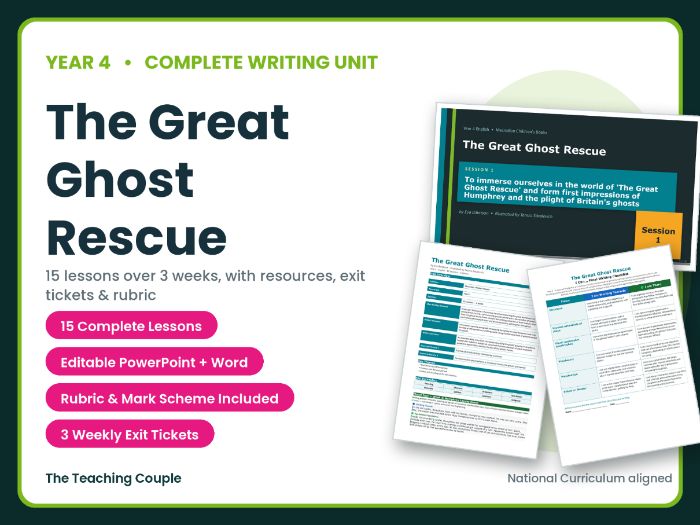 The Great Ghost Rescue | Year 4 English Unit | 15 Complete Lessons + Resources + Mark Scheme