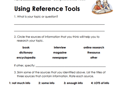 Referencing Worksheet