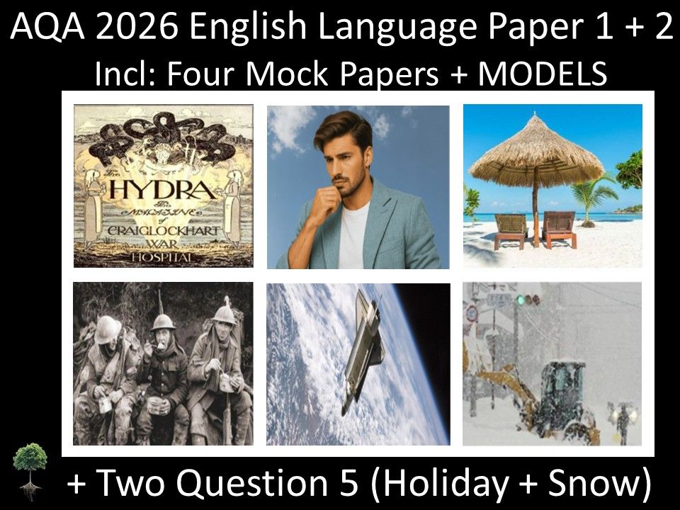 Four AQA 2026 English Language Paper 1 + 2 | MODELS + Question 5 (HOLIDAY + SNOW)