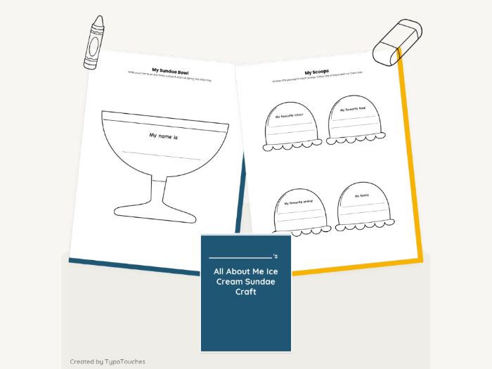 All About Me Ice Cream Sundae Craft | 9 pp