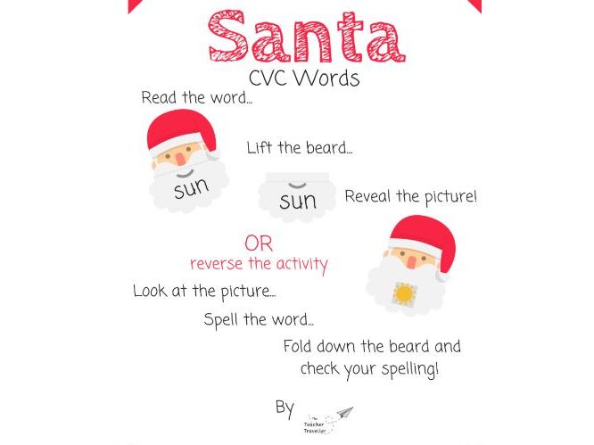 CVC Word Santas