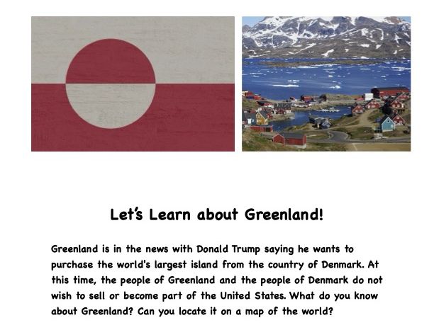 GREENLAND, A Free Activity for Students