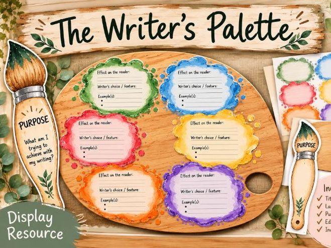 The Writer’s Palette  | Purpose-Led Writing Classroom Display