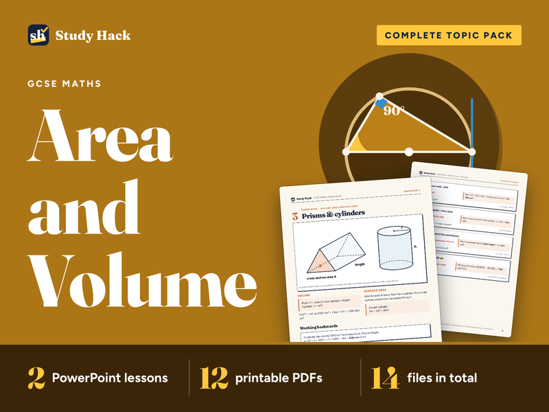 GCSE Maths Area and Volume Pack: Circles, Sectors, Prisms, Cones and Spheres (Foundation and Higher)