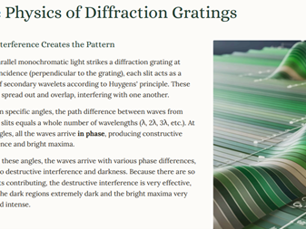 AS Level Physics - 8.4 The diffraction grating