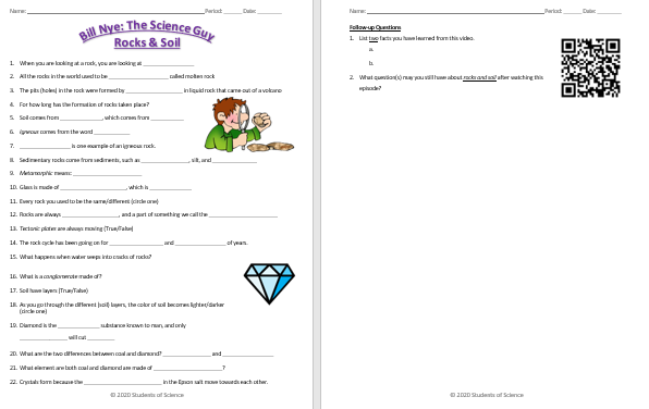 Bill Nye Rocks And Soil Worksheet Answers