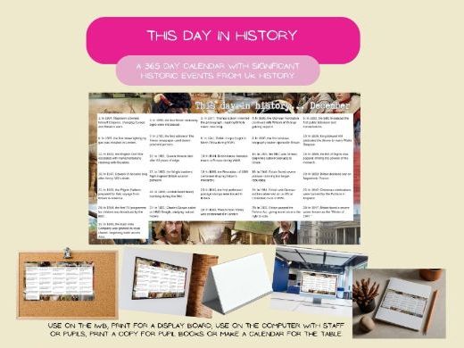 This day in history children friendly events from UK history 365 day calendar