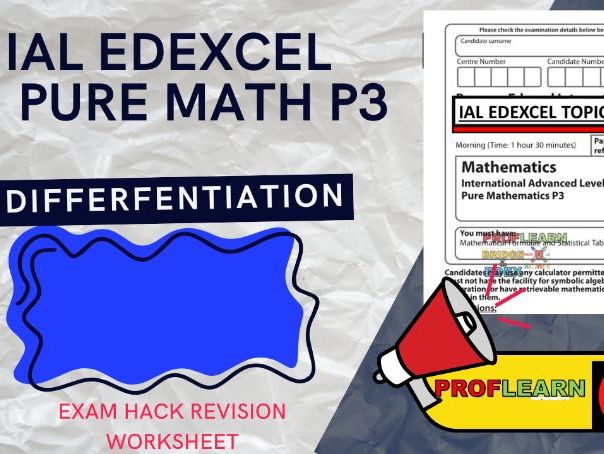 IAL Edexcel Pure Math 3 Differentiation Worksheet: Product , Chain Rules for Exponential, Trig, and
