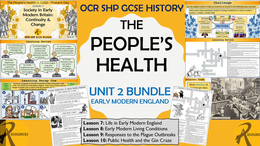 OCR SHP GCSE History The People's Health c.1250Present Unit 2 (Early