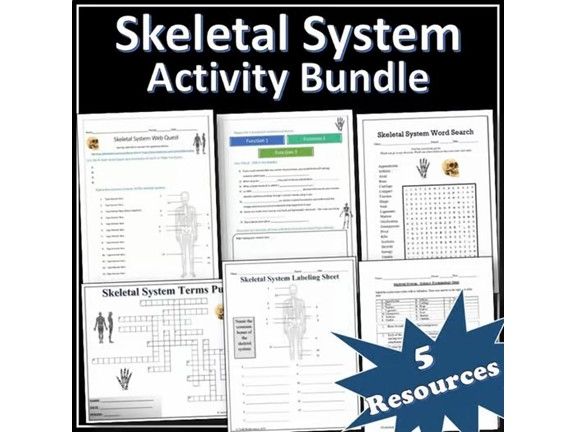 Skeletal System - Science Activity Bundle | Webquest | Puzzles | EDITABLE
