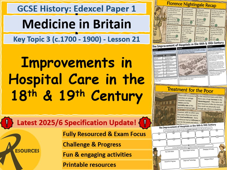 Hospital Improvement Nightingale - GCSE History Edexcel - Medicine in Britain - Lesson 21