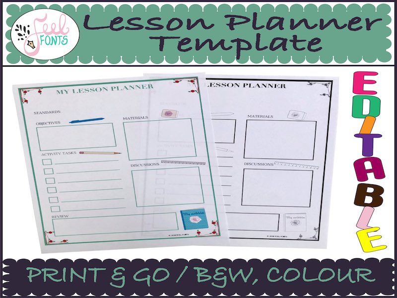 lesson planner template editable lesson planner
