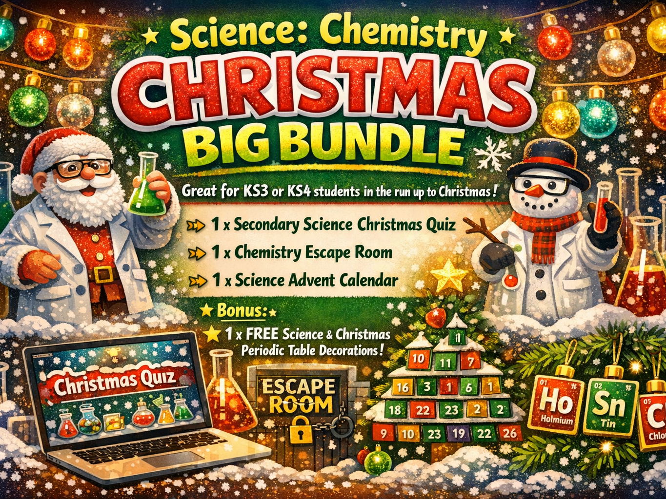 Chemistry Christmas  Bundle - Science Quiz