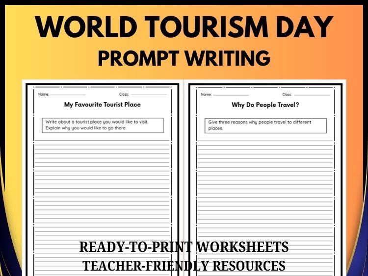World Tourism Day Writing Prompts | 20 Prompts | Grades 2–8
