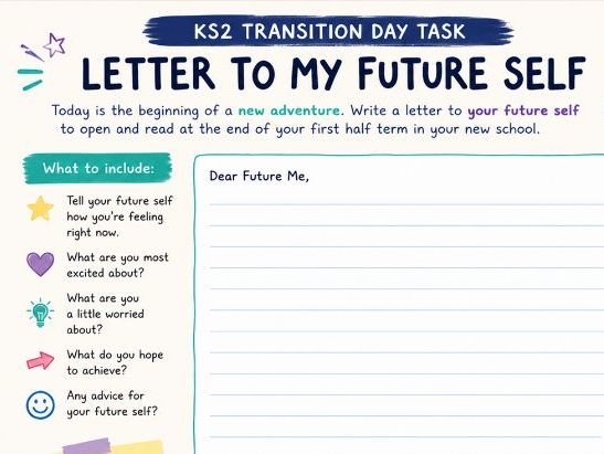 KS2 Transition Day Activity – Letter to My Future Self Worksheet