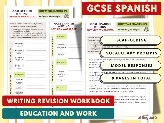 GCSE Spanish Writing Revision Workbook (2024 Spec) - Identity & Relationships